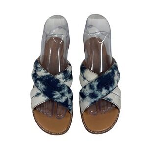 Madewell‎ Women's Sandals The Skyler Tie-Dye Crisscross Flat Slides Size 6.5